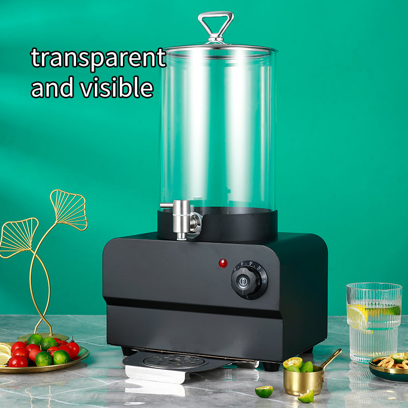 Yurtrain Electric Juice Dispenser Milk Warmer Glass Container with Temperature Roller Large Capacity for Restaurant Hotel Buffet