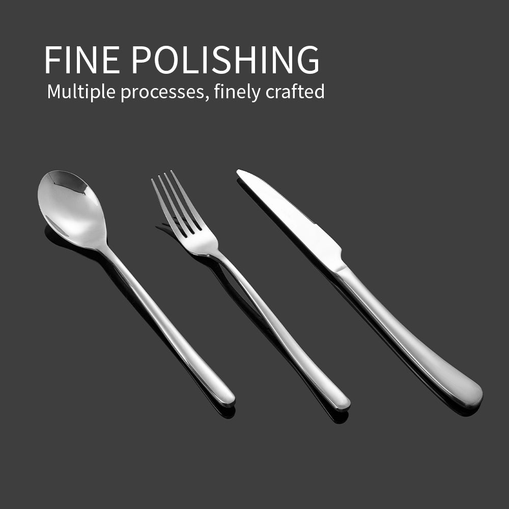 Wedding Art Decor Stainless Steel Mirror Polish Cutlery Set Kitchen Flatware Dessert Knife Fork Restaurant Dishwasher Safe