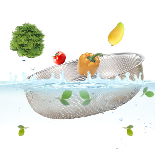 Yurtrain Stainless Steel Colander Bowl Metal Colander Strainer Basket Handle for Convenient Food Drainage for Washing Rice