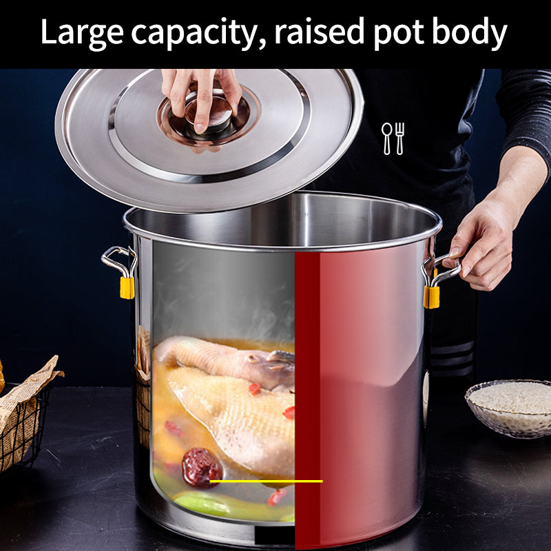 Restaurant & Hotel Supplies Thickened Non-Magnetic Rice Soup Bone Broth Heavy Stainless Steel Kitchen Cookware Stock Pot