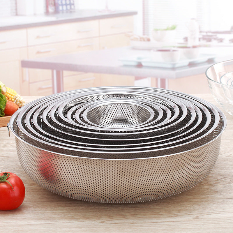 Yurtrain Stainless Steel Colander Bowl Metal Colander Strainer Basket Handle for Convenient Food Drainage for Washing Rice
