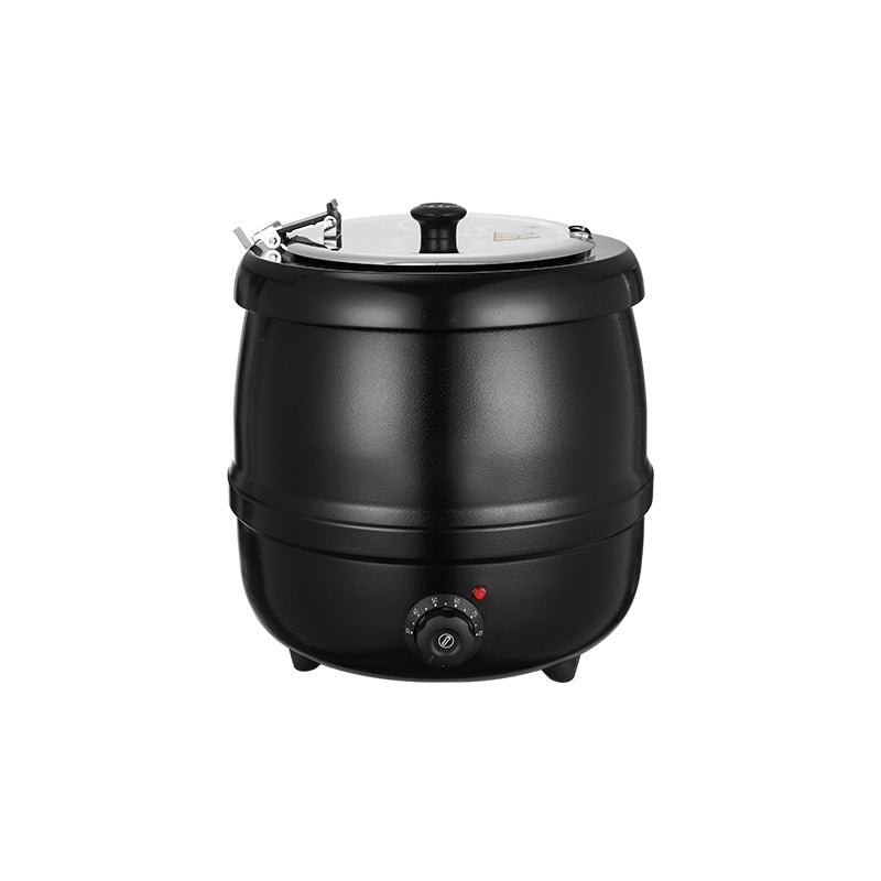 Yurtrain Commercial Kitchen Equipment Portable Black Stainless Steel Electric Soup Kettle Buffet Soup Food Warmer Catering