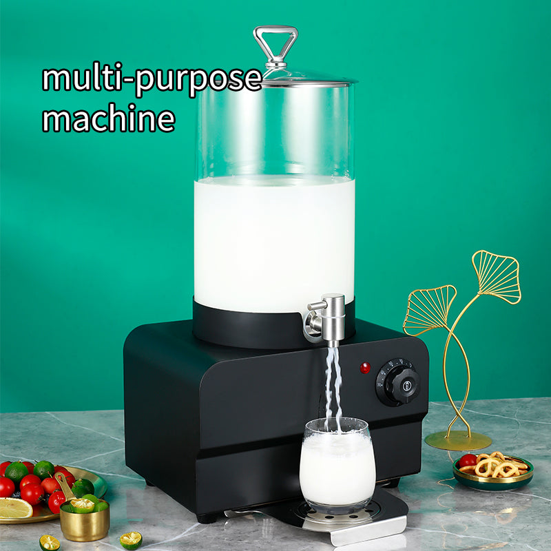 Yurtrain Electric Juice Dispenser Milk Warmer Glass Container with Temperature Roller Large Capacity for Restaurant Hotel Buffet
