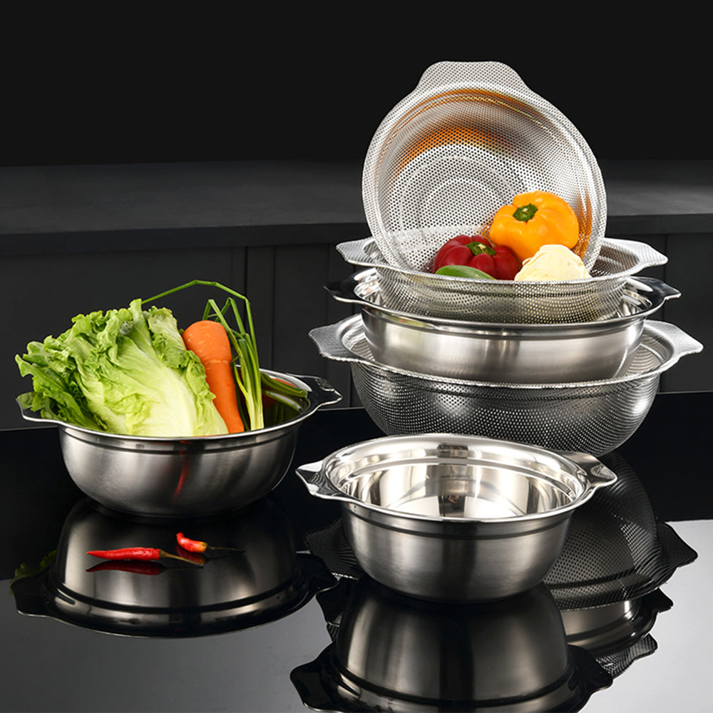 Yurtrain Stainless Steel Kitchen Supplies Hotel & Restaurant Tableware Sets Fruit Vegetable Colanders Bowl Strainers