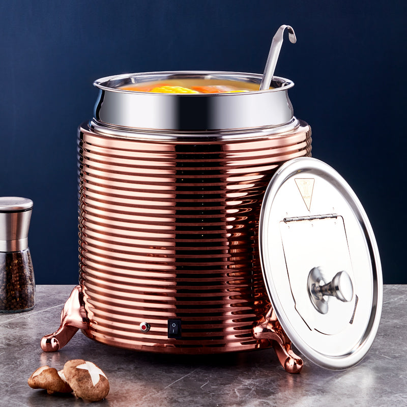 Yurtrain Electric Heating Soup Kettle Multiple Colors Buffet Equipment Dry Heat Soup Warmer Hotels Restaurants