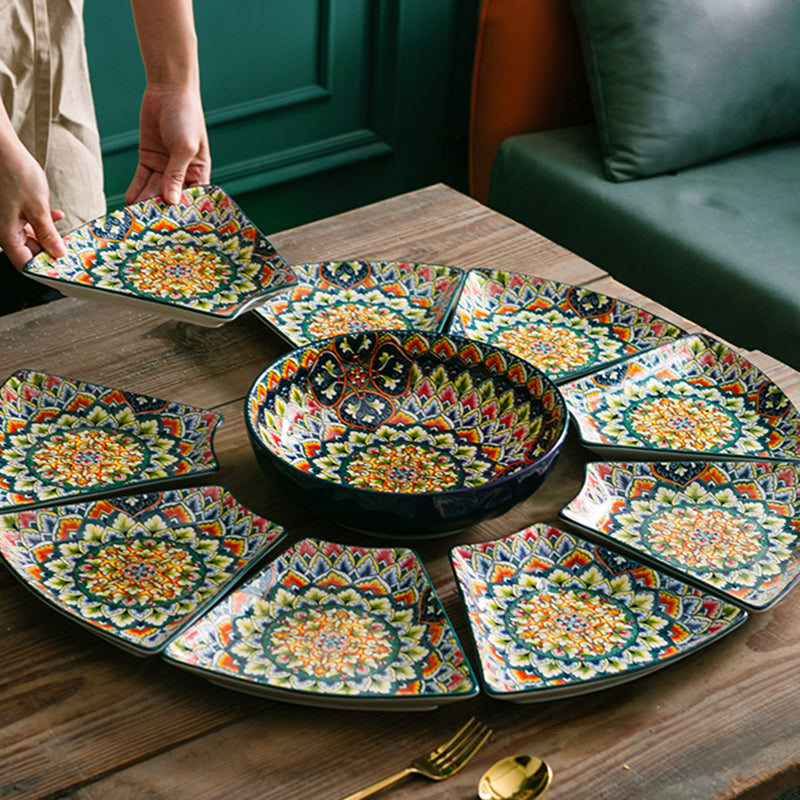 Yurtrain Yurtrain Nordic Bohemia Ceramic Plates Sets Dinnerware Party Tableware & Table Decorations for Restaurant Home