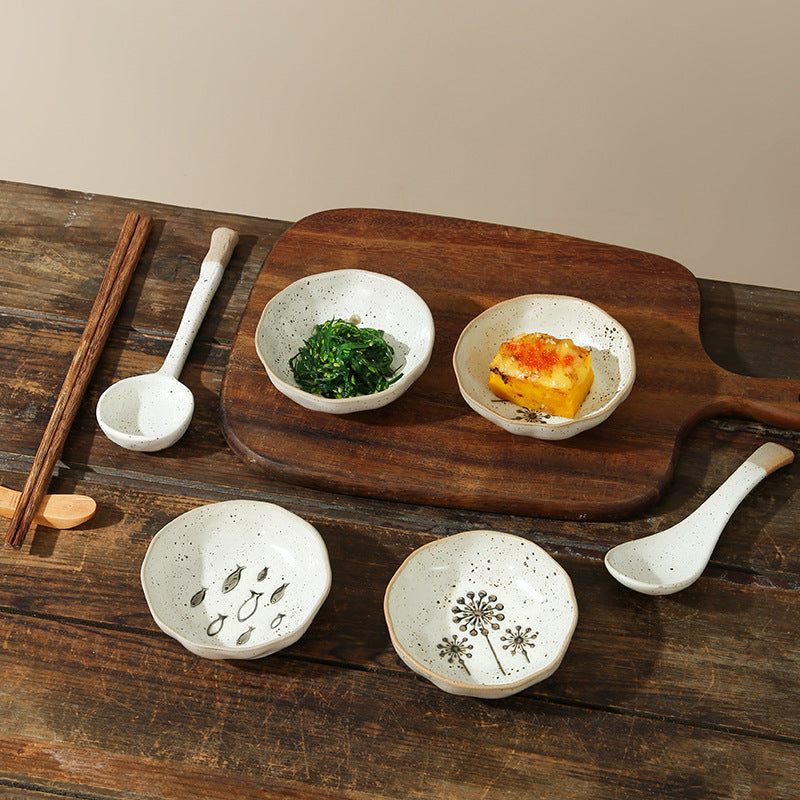 Restaurant Dinnerware Household Ceramic Soup Rice Spoon Japanese Style Coffee Tea Yogurt Ice-cream Spoon Household Dinner Spoon