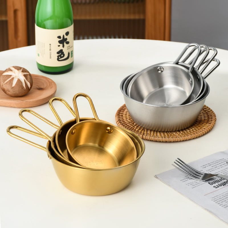 Yurtrain Portable Stainless Steel Bowl for Outdoor Camping Backpacking and Travel with Handle Disposable Picnic Tableware Set