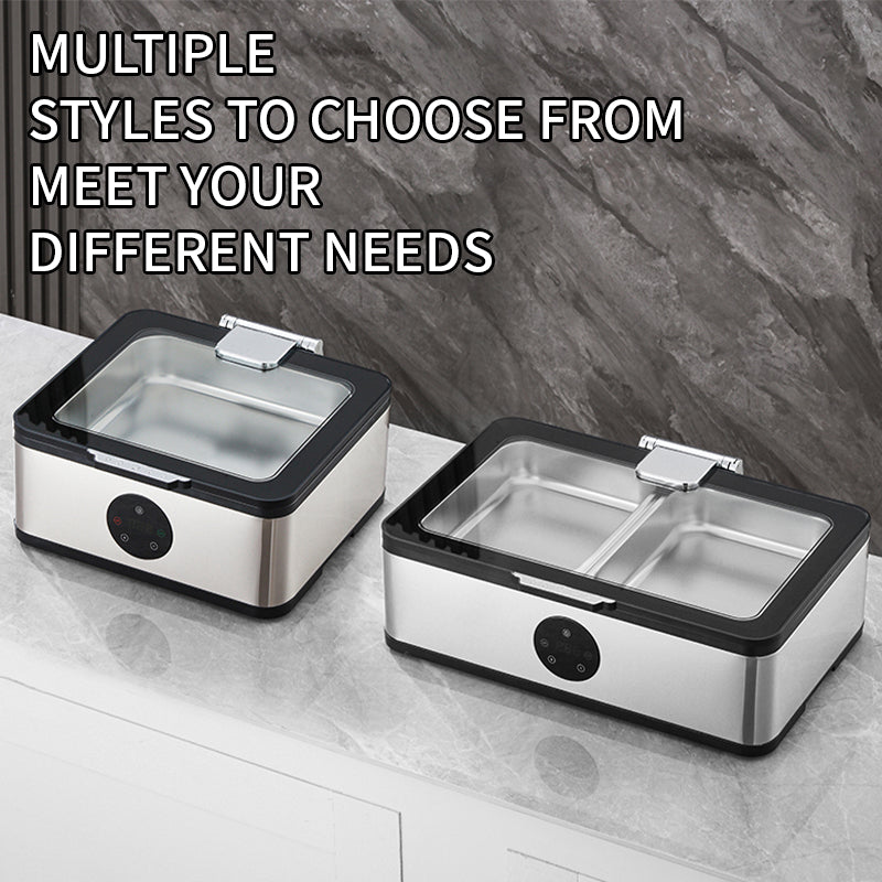 Yurtrain Modern Stainless Steel Electric Buffet Chafing Dish Digital Touch Control Restaurant Party Food Warmer for Hotels