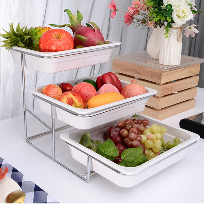 3 Tier Reusable Stainless Steel Wedding Cake Serving Stand with Modern Design for Food Display and Buffet Catering