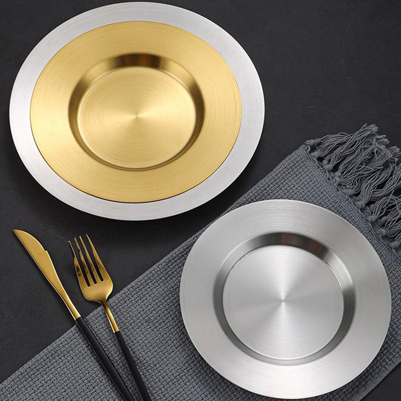 Yurtrain Modern Korean Style Stainless Steel Dinnerware Hotel & Restaurant Supplies for Serving Dishes & Plates for Barbecue