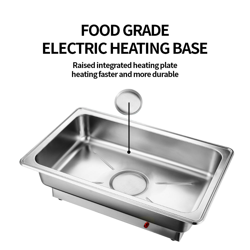 Yurtrain High Quality Stainless Steel Electric Chafing Dish Set Buffet Food Warmer Equipment for Restaurant & Party