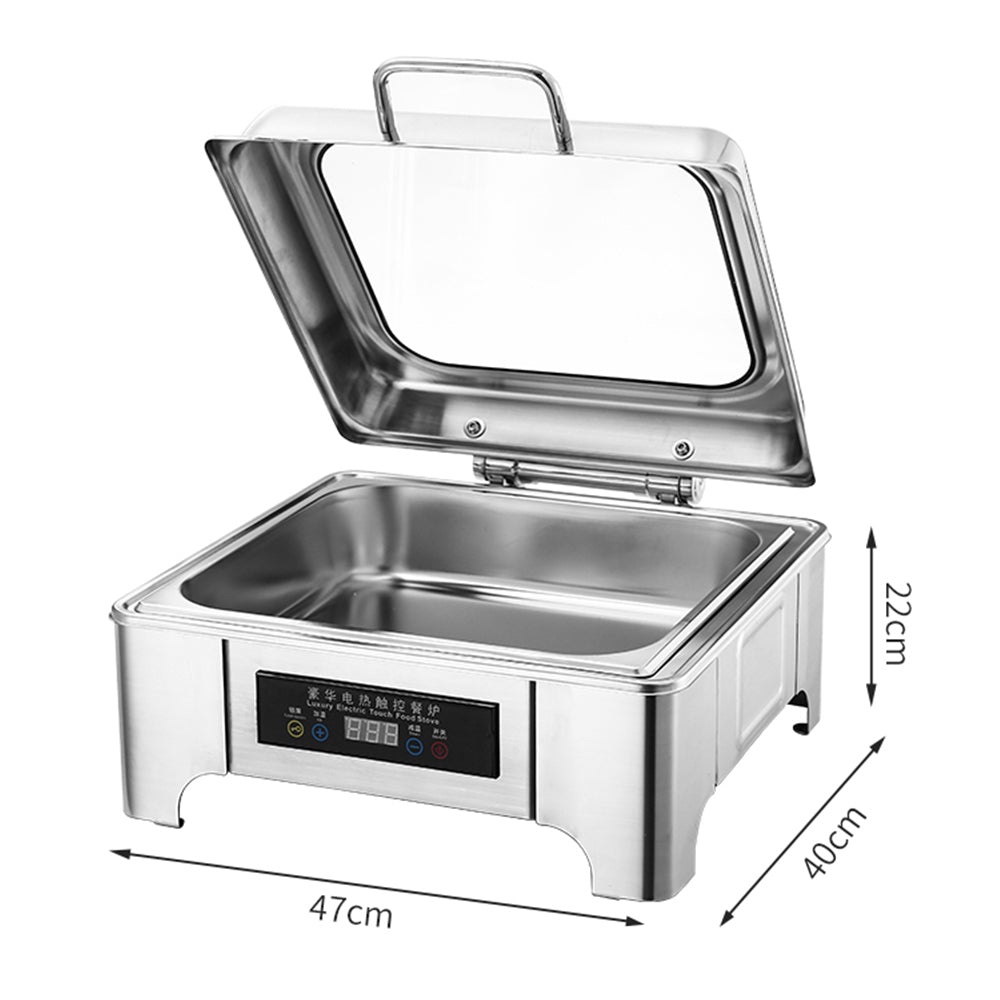 Yurtrain Stainless Steel Rectangular Self-Serve Food Warmer Chaffing Dishes for Catering Banquets & Parties
