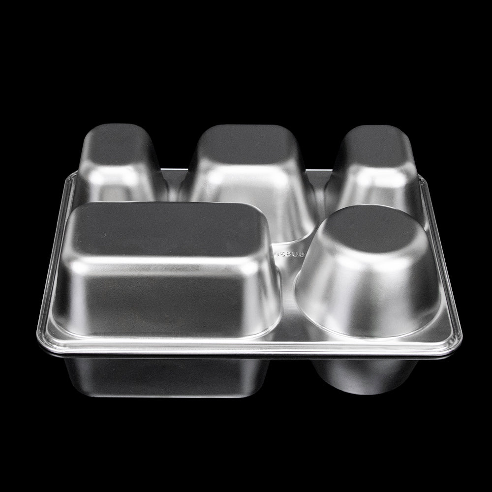 Yurtrain Wholesale 304 Stainless Steel Compartment Rectangle Snack Tray Polished Metal Lunch Box Lid Sustainable Plates