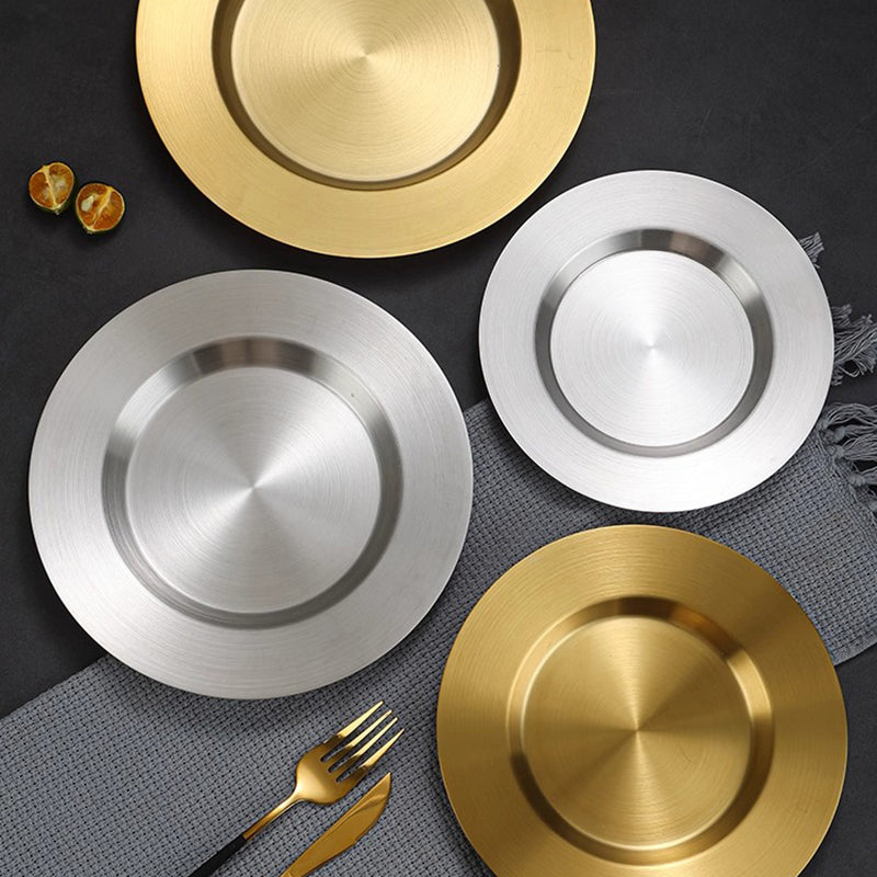 Yurtrain Modern Korean Style Stainless Steel Dinnerware Hotel & Restaurant Supplies for Serving Dishes & Plates for Barbecue