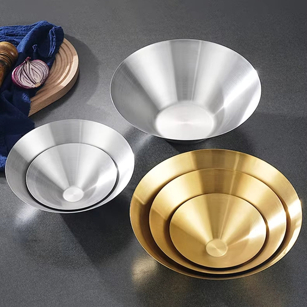 Yurtrain Factory Wholesale Korean Style 304 Stainless Steel Mixing Bowls Disposable Restaurant Serving Pasta Salad No reviews yet