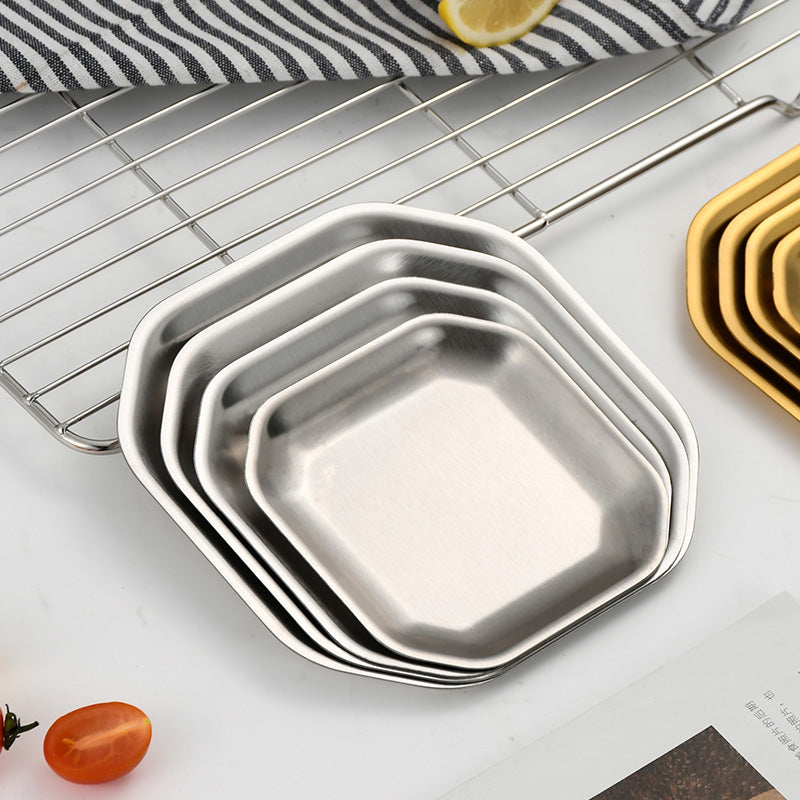 Yurtrain Stainless Steel Nonstick 304 Pan Frost Nonstick Cookie Sheet for Baking Steamed Sausage Fruit Tray Dishes Plate
