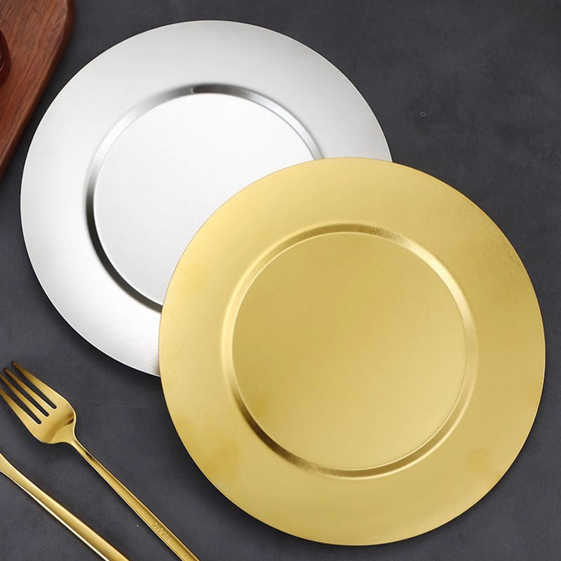 Yurtrain Wholesale Retro Barbecue Dinner Plate 304 Stainless Steel Tableware for Korean Restaurant Dishware
