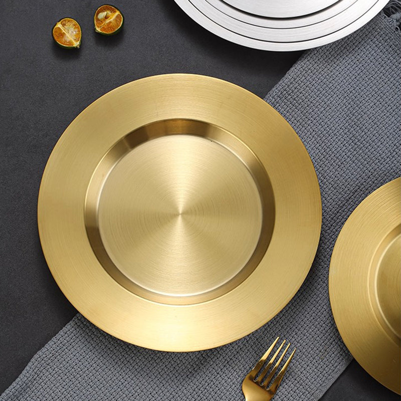 Yurtrain Modern Korean Style Stainless Steel Dinnerware Hotel & Restaurant Supplies for Serving Dishes & Plates for Barbecue