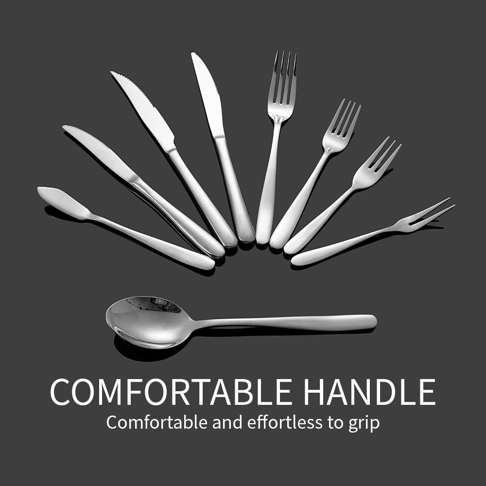 Yurtrain High Quality Stainless Steel Mirror Polish Dishwasher Safe Wedding Flatware Set with Knife Fork and Spoon