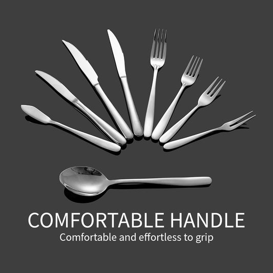 Yurtrain High Quality Stainless Steel Mirror Polish Dishwasher Safe Wedding Flatware Set with Knife Fork and Spoon
