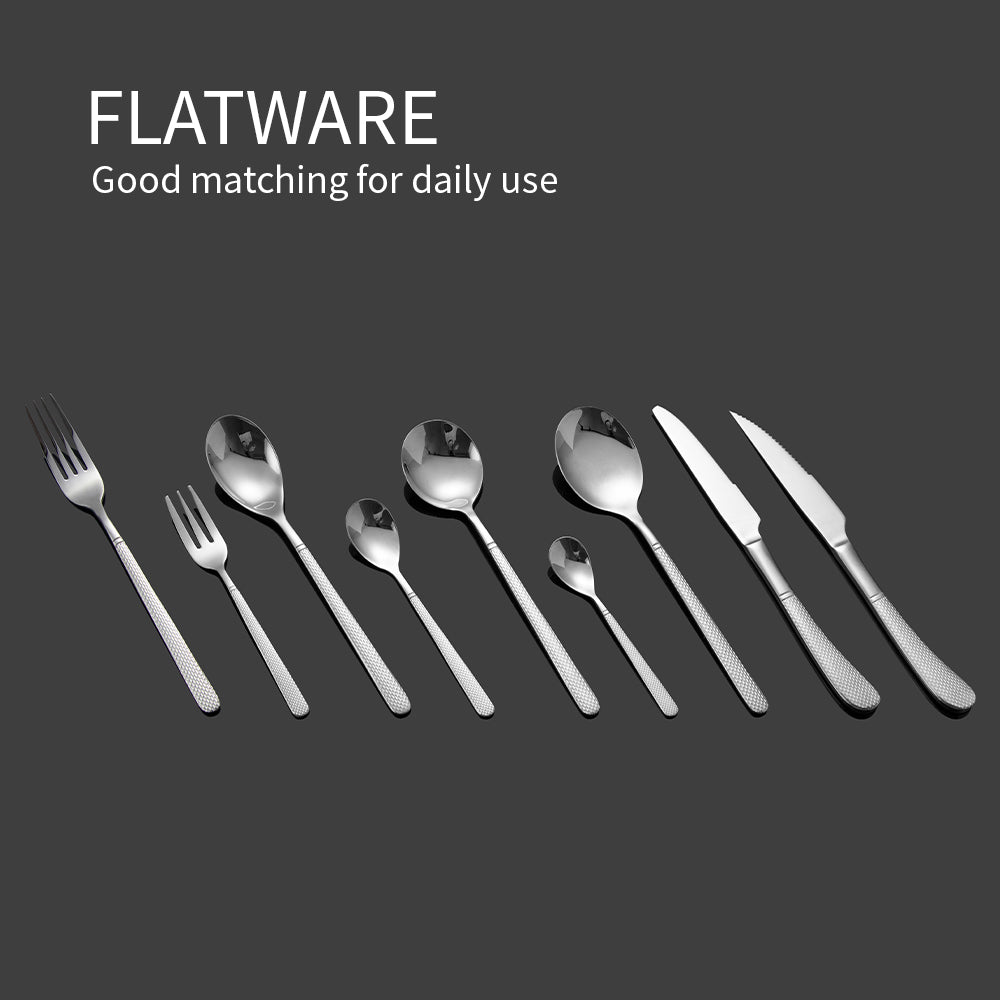 Yurtrain Best Selling Sustainable Dishwasher Safe Mirror Polish Long Silver Luxury Gold Hammered Cutlery Flatware Set Spoons