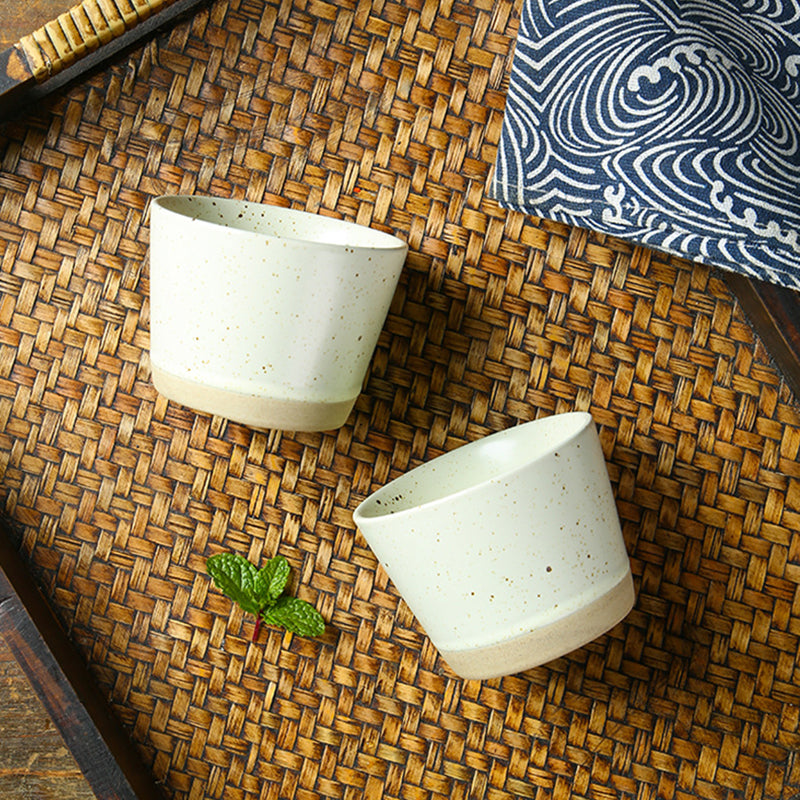 Yurtrain Hot Selling 5oz Japanese Ceramic Coffee Mug Custom Logo Speckled Japanese Vintage Stoneware Tea Cups for Restaurants