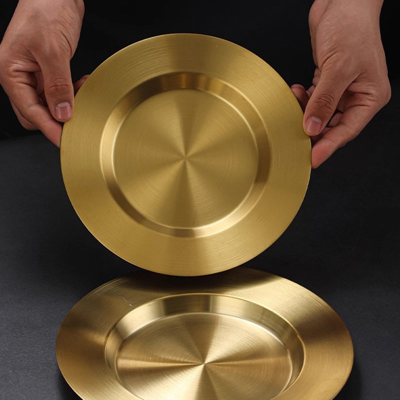 Yurtrain Modern Korean Style Stainless Steel Dinnerware Hotel & Restaurant Supplies for Serving Dishes & Plates for Barbecue