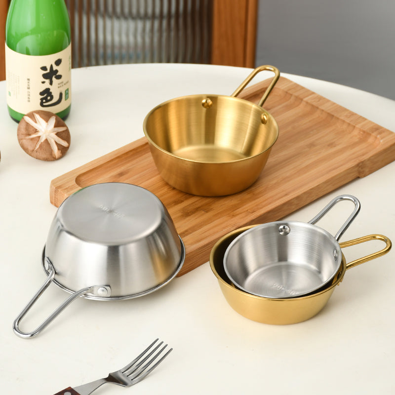 Yurtrain Portable Stainless Steel Bowl for Outdoor Camping Backpacking and Travel with Handle Disposable Picnic Tableware Set