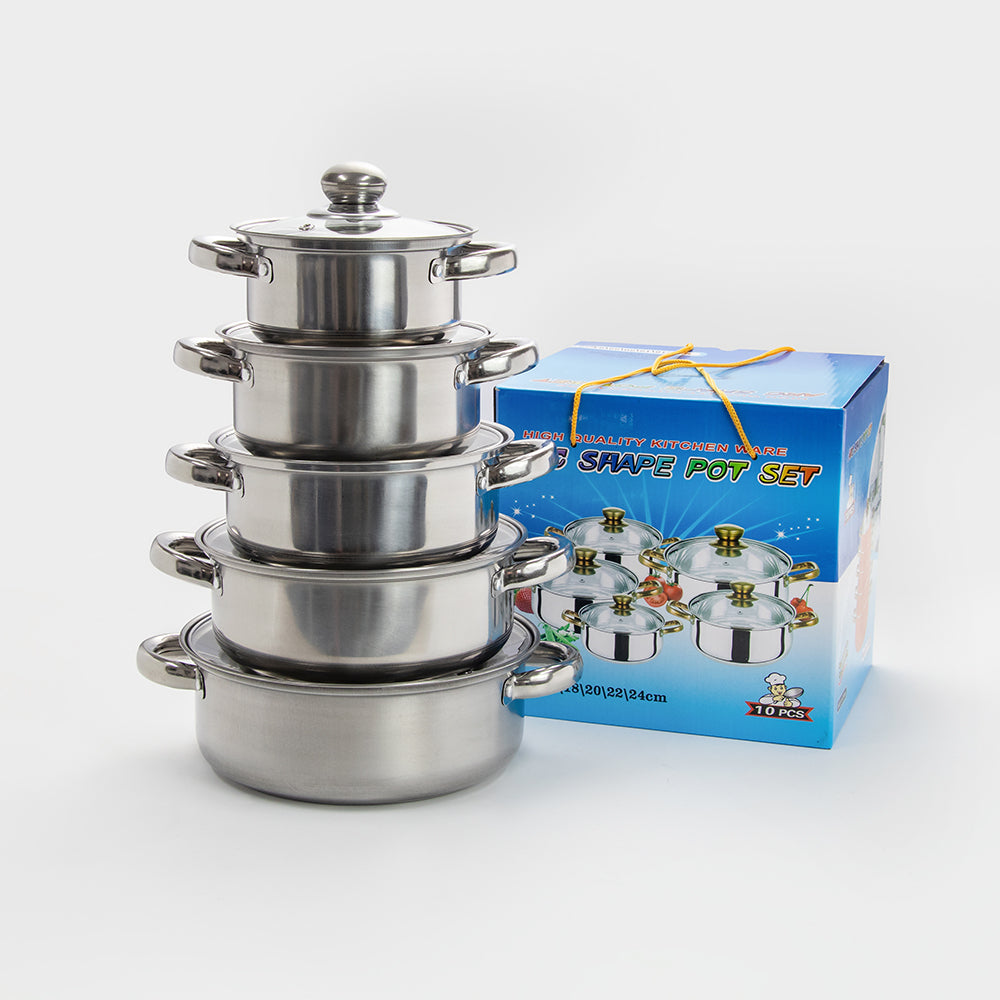 Yurtrain Multifunction Large Capacity Kitchen Cookware Pot 3 Pieces Stainless Steel Ollas Soup Pot Set Cookware Set