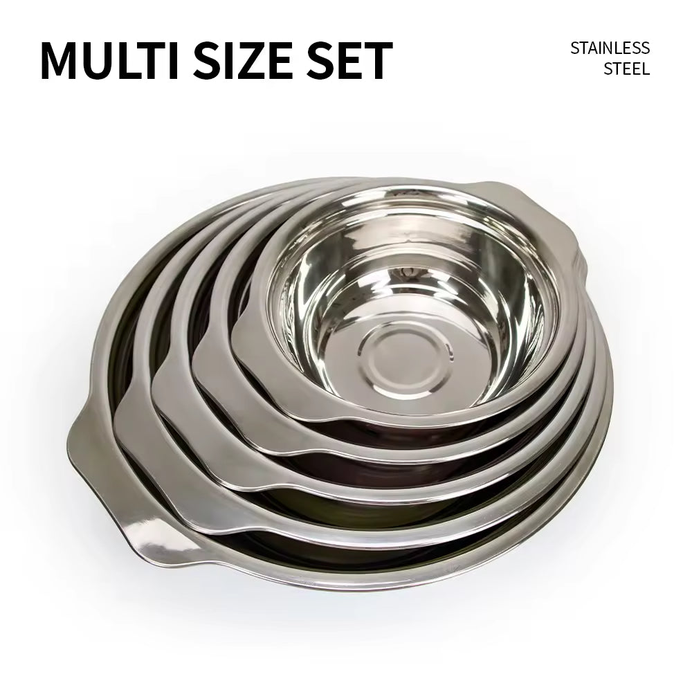 Yurtrain High Quality Cartoon Pattern Stainless Steel Round Soup Bowl Reusable Vegetable Food Wash Basin Soup Bowls Set