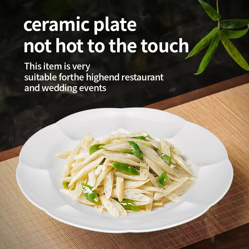 Yurtrain Fine Bone China White Dinner Sets Luxury Hotel Collection Dinnerware Plates and Bowls Tableware Set Wedding Dishware