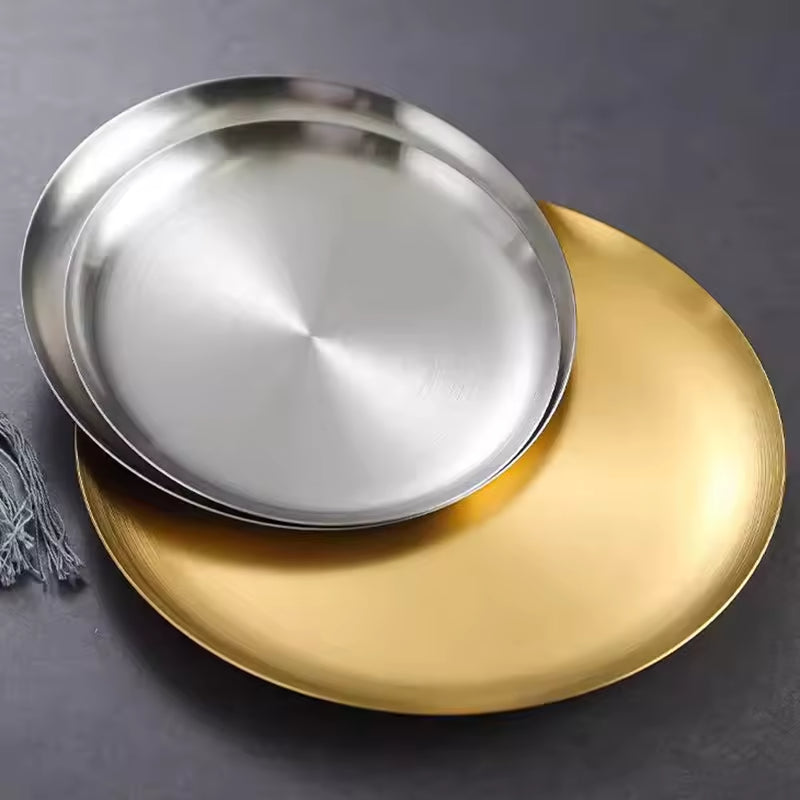Yurtrain Hot Sale Modern Stainless Steel Oval Tray Gold Thickened Fish Plate Originally Manufactured for Dessert Dishes & Plates