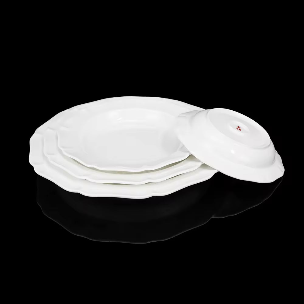 Yurtrain Embossed Large New Good-Looking Irregular Western Porcelain Plate Commercial Chicken Special Tray Shallow Plate