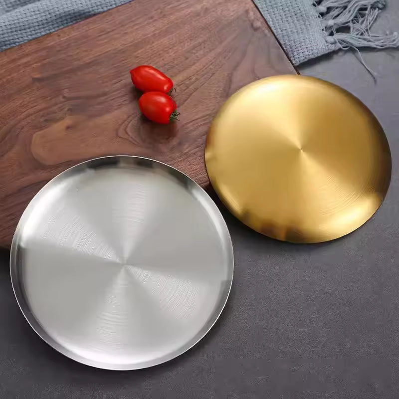 Yurtrain Hot Sale Modern Stainless Steel Oval Tray Gold Thickened Fish Plate Originally Manufactured for Dessert Dishes & Plates