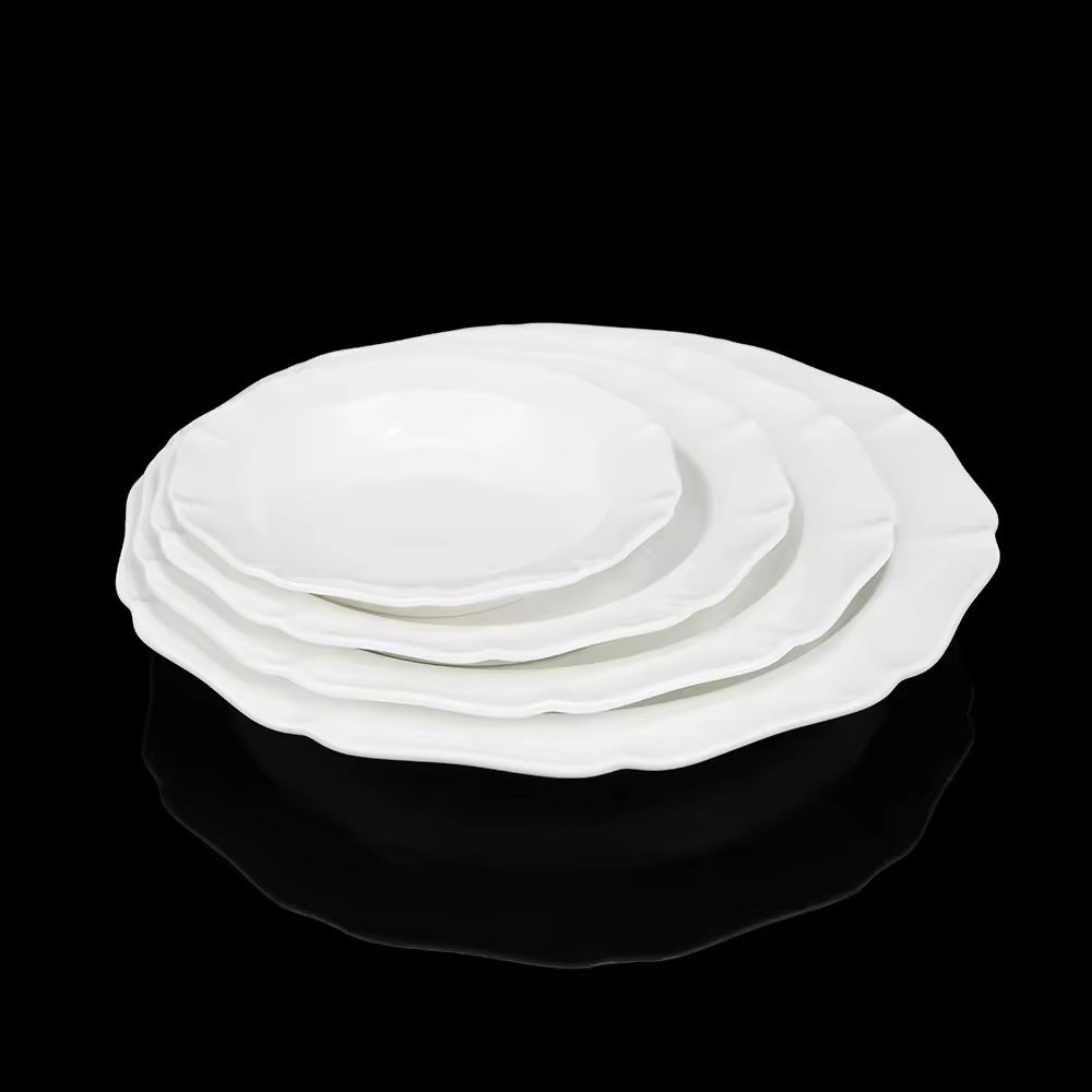 Yurtrain Embossed Large New Good-Looking Irregular Western Porcelain Plate Commercial Chicken Special Tray Shallow Plate