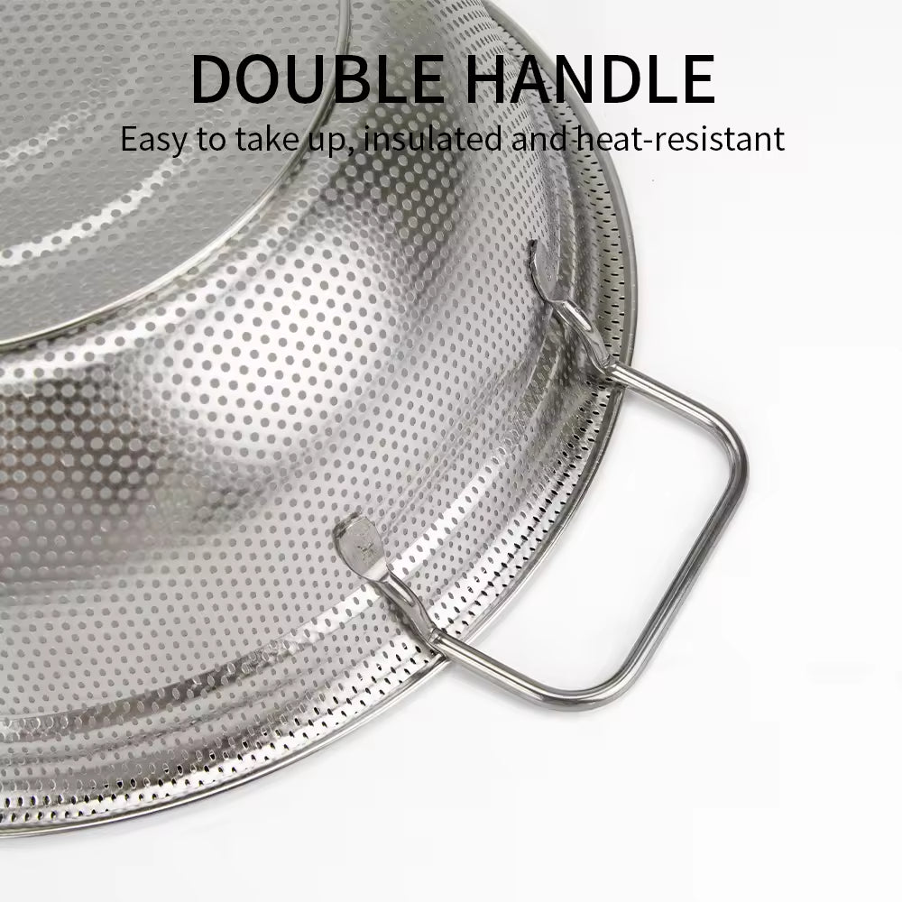 Yurtrain Stainless Steel Sink Strainer Basket Colander Drain Strainer With Double Handle for Washing Rice Vegetables and Fruit