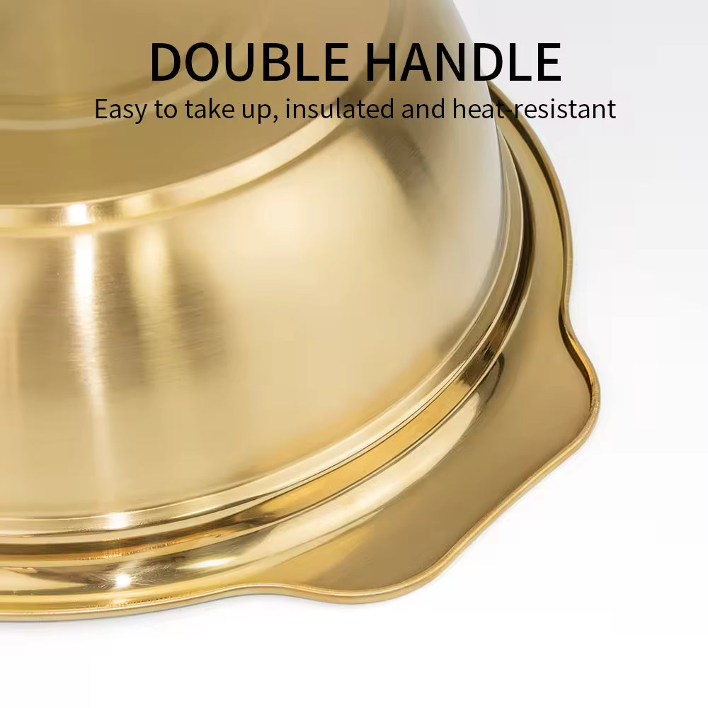 Yurtrain Stainless Steel Gold Thickened Seasoning Basin Set Wholesale Food Storage Mixing Kitchen Multi-Purpose Basin