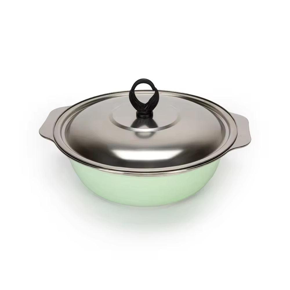 Yurtrain Colorful Quality Stainless Steel Mixing Bowl Metal Basin Heavy Duty Metal Salad Bowl for Serving, Mixing Cooking