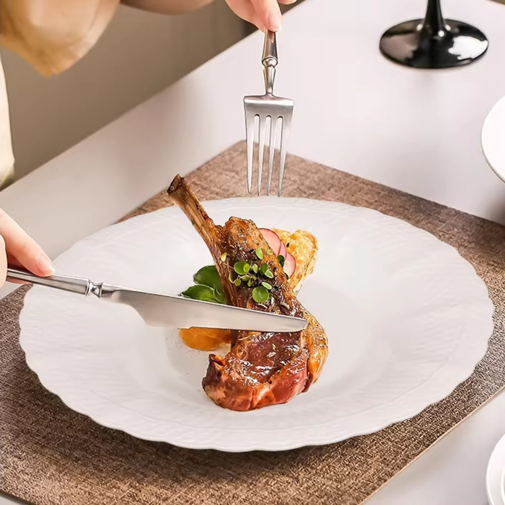 Yurtrain Hotel Quality Restaurant Crockery Dessert Plate White Appetizer Plate Porcelain Events Ceramic Soup Dishes & Plate