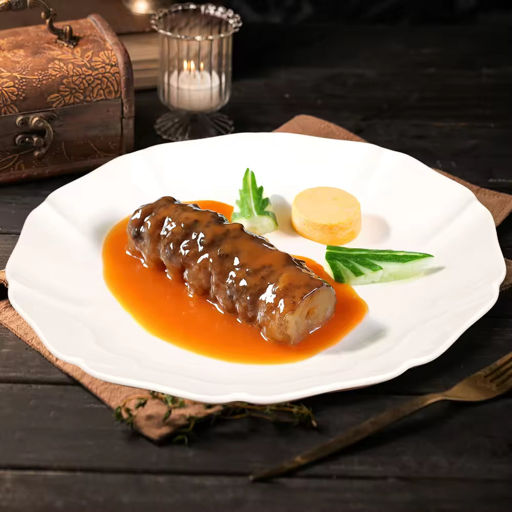 Yurtrain Embossed Large New Good-Looking Irregular Western Porcelain Plate Commercial Chicken Special Tray Shallow Plate