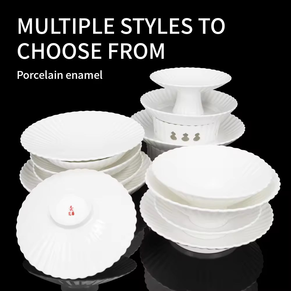 Yurtrain Nordic White Crockery Irregular Edge Stew Porcelain Deep Dinner Plate Noodle Rice Ceramic Soup Pots for Hotel