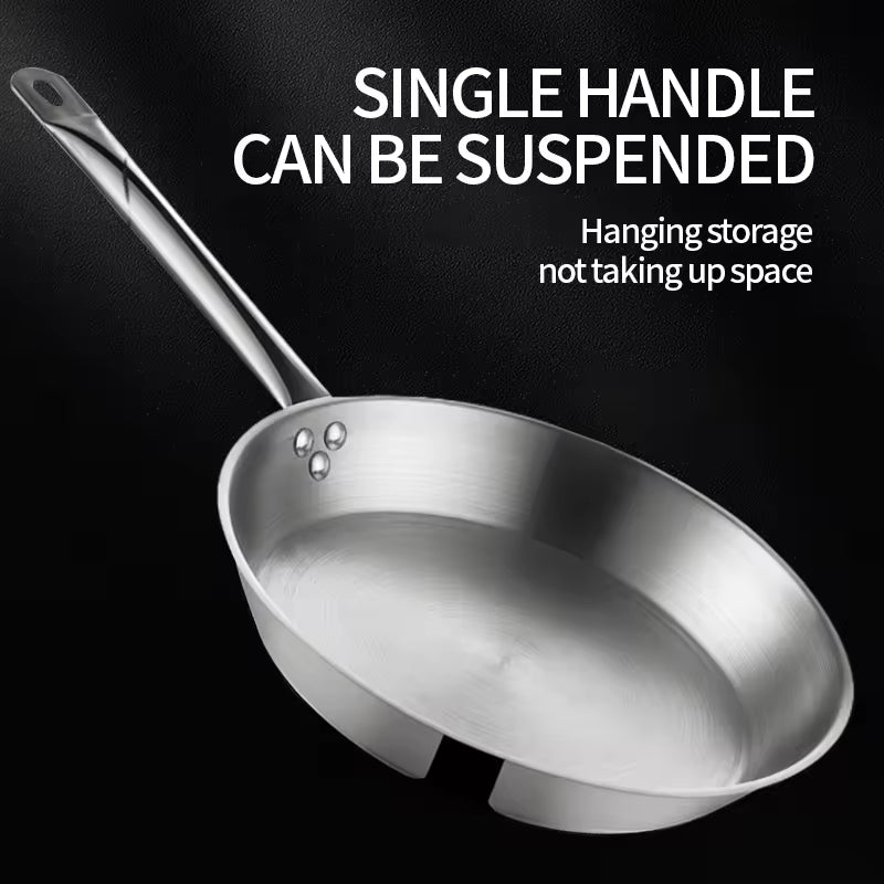 Yurtrain Luxury PFAS Free Ceramic Stainless Steel Frying Pan Double Etching Skillet Nonstick Cooking Pans