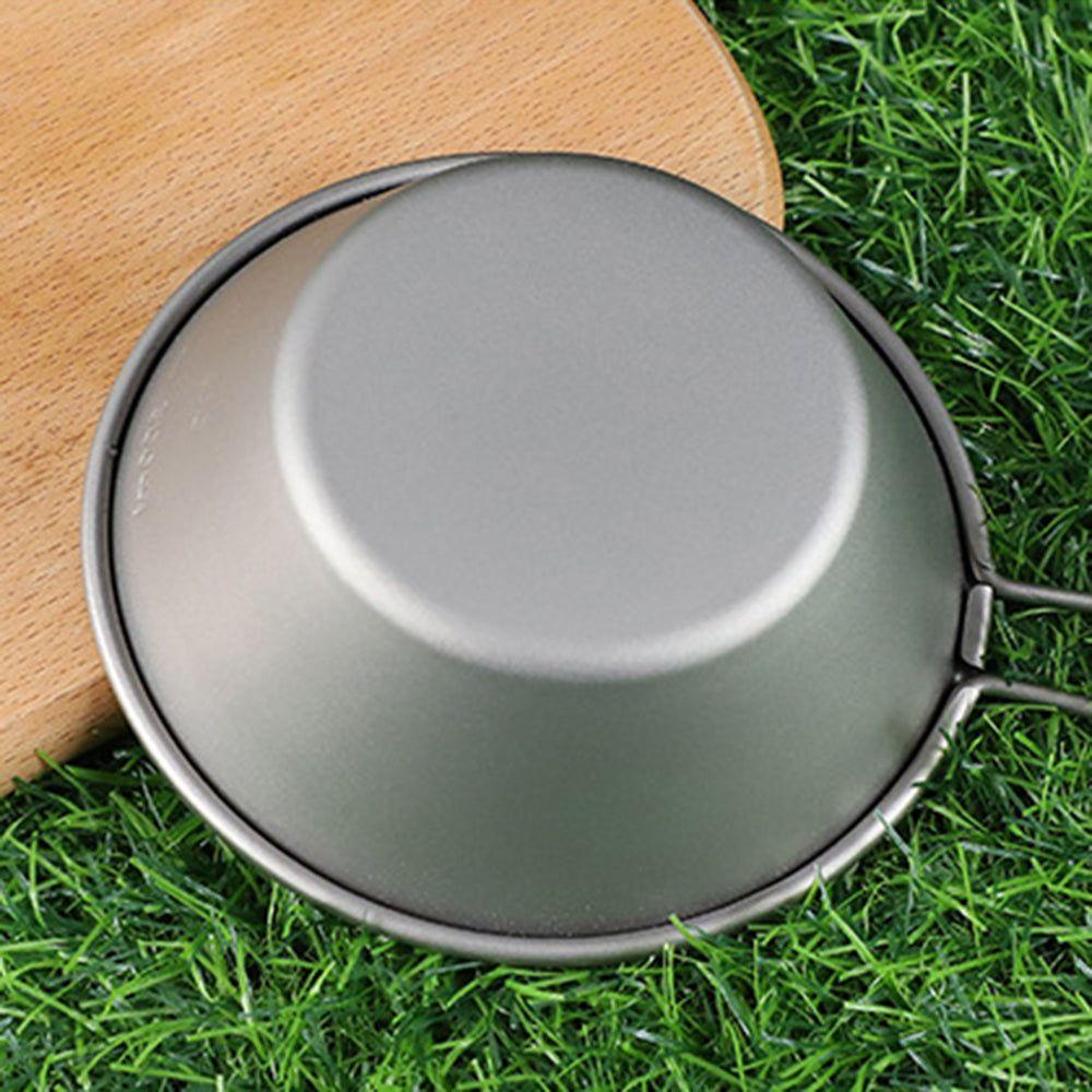 Yurtrain Camping Titanium Sierra Bowl Ultralight Titanium Camping Bowls for Outdoor 260ml with Fix Handle Camping Pot
