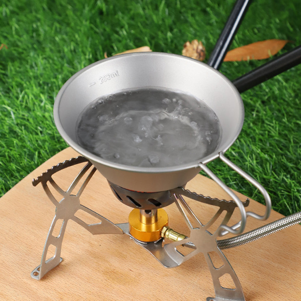 Yurtrain Camping Titanium Sierra Bowl Ultralight Titanium Camping Bowls for Outdoor 260ml with Fix Handle Camping Pot