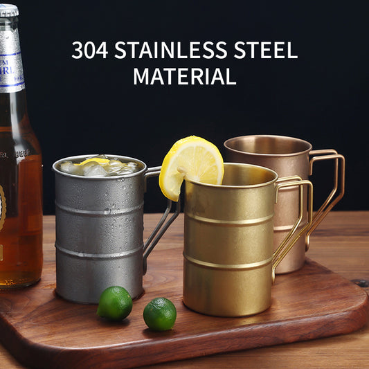 Vintage Stainless Steel Coffee Mugs Tea Cups Camping Draft Beer Cups Cold Drink Cups-Vacuum Insulated Portable for Party Use