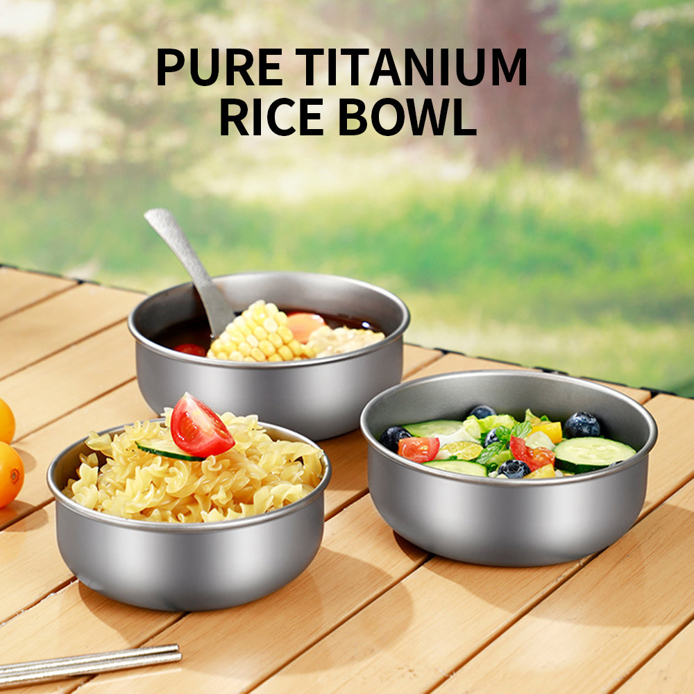 Portable Travel Bowls Titanium Cookware Set Multi-Capacity Outdoor Tableware Dinner Plate Bowl Camping Style Titanium Dish