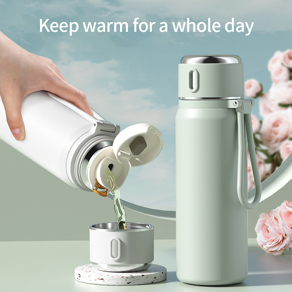 Yurtrain Customized 450ML/550ML Vacuum Insulated 316 Stainless Steel Water Bottle Sports Drinking Cup with String Lid