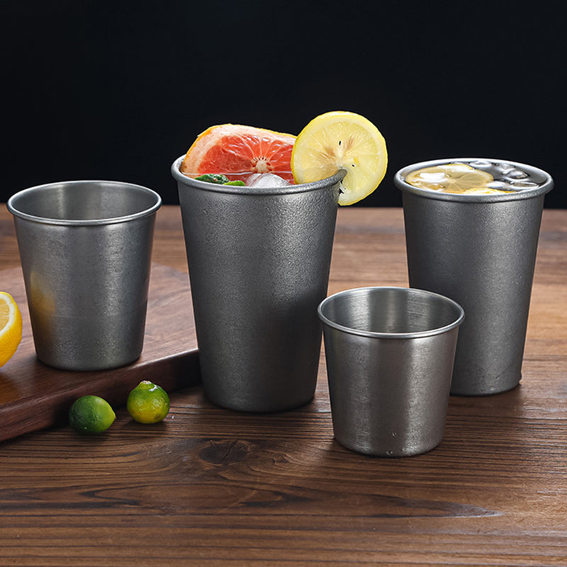 Yurtrian Custom Logo Retro Matte Silver 304 Stainless Steel Dishwasher Safe Industrial Style Restaurant Beer Stein Camping