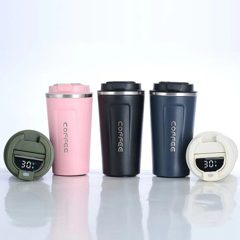 Yurtrain 304 Stainless Steel Vacuum Car Portable Coffee Insulated Cup Tumbler with LED Intelligent Temperature Measurement